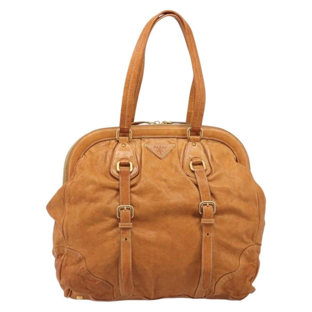 Prada Saffiano Galleria Shoulder Bag Brown